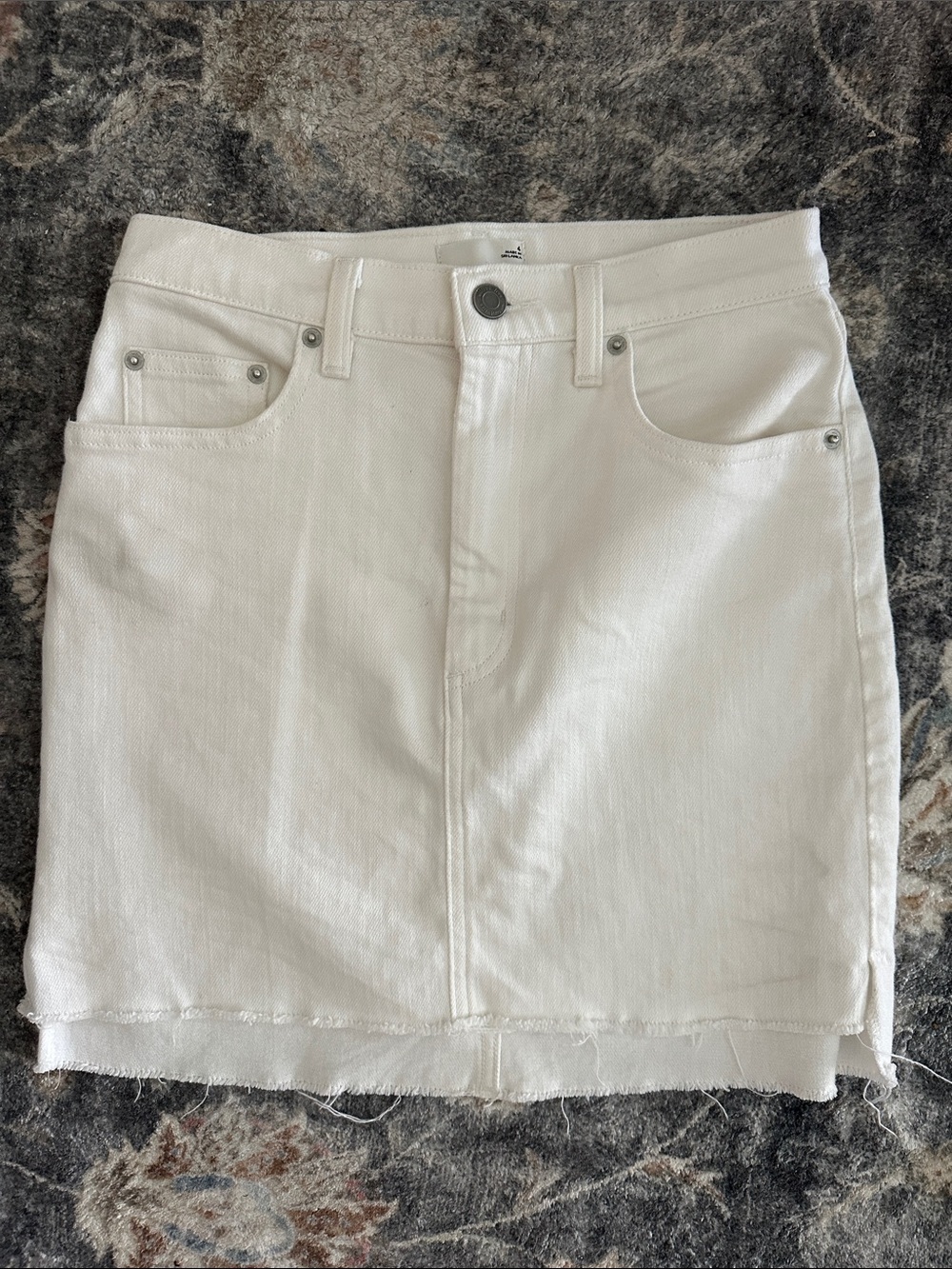 Aritzia Wilfred White Denim Mini Skirt
